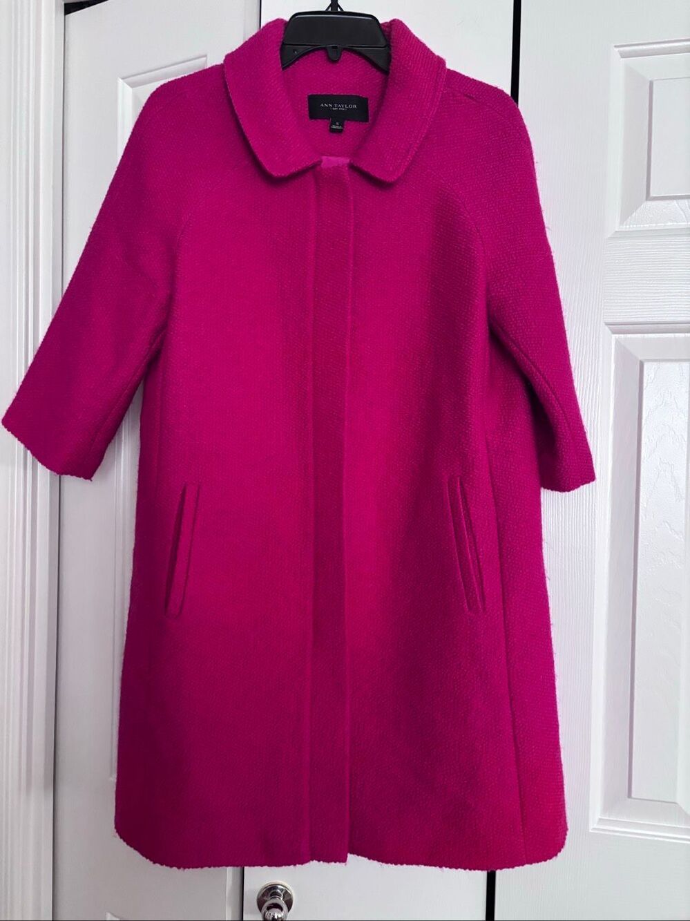 Ann Taylor Zip Front Wool And Acrylic Coat